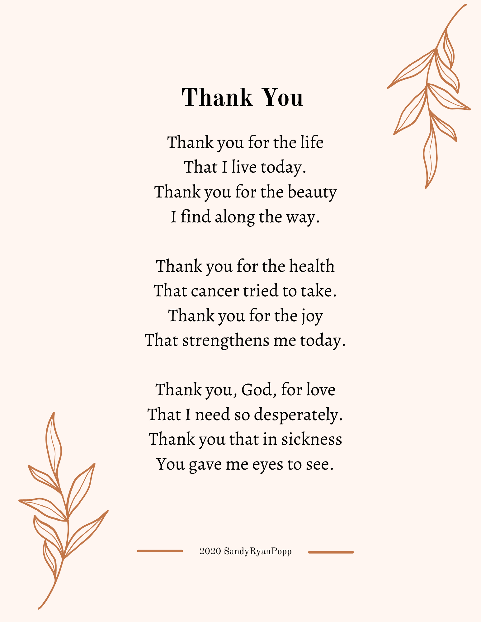 Thank You – Sandy Ryan Popp